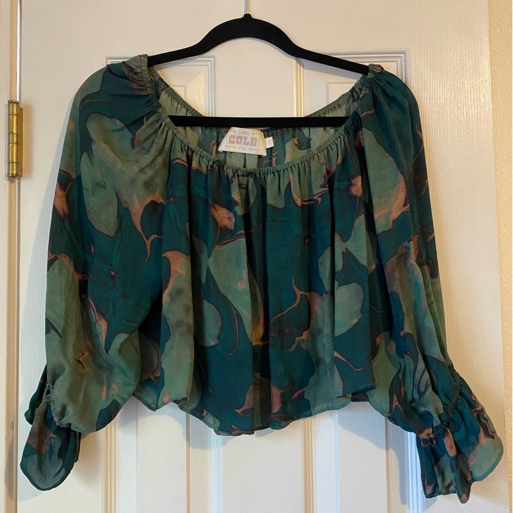Stone Cold Fox Sheer Off-the-Shoulder Top